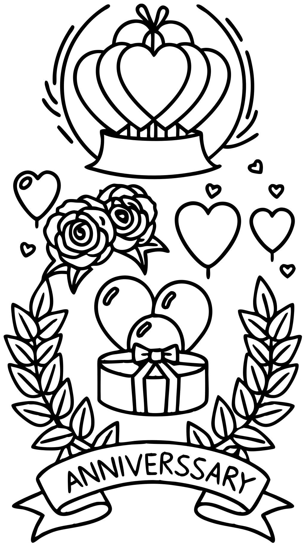 coloriages d’anniversaire de mariage imprimables